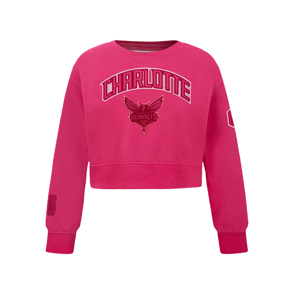 NBA CHARLOTTE HORNETS TRIPLE PINK BIG GIRL'S FLC CREWNECK (BEETROOT PURPLE)