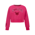 NBA CHARLOTTE HORNETS TRIPLE PINK BIG GIRL'S FLC CREWNECK (BEETROOT PURPLE)