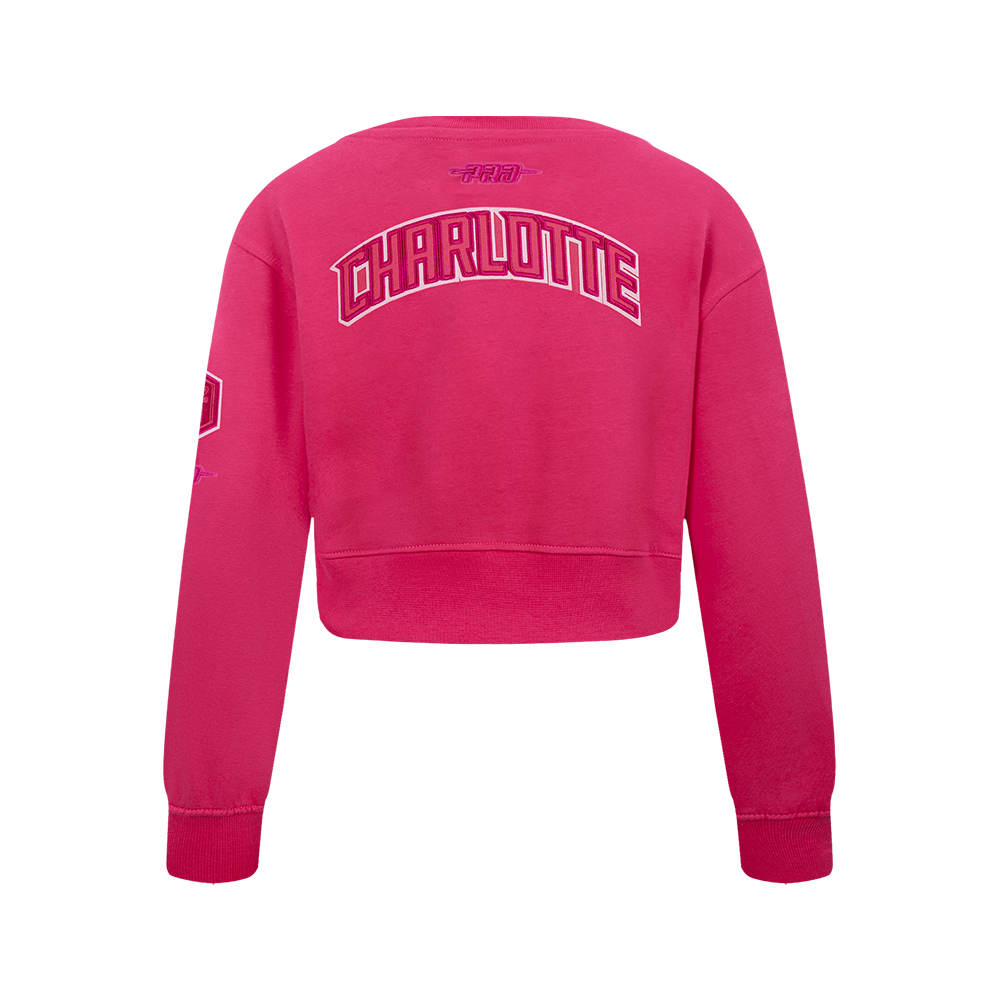 NBA CHARLOTTE HORNETS TRIPLE PINK BIG GIRL'S FLC CREWNECK (BEETROOT PURPLE)
