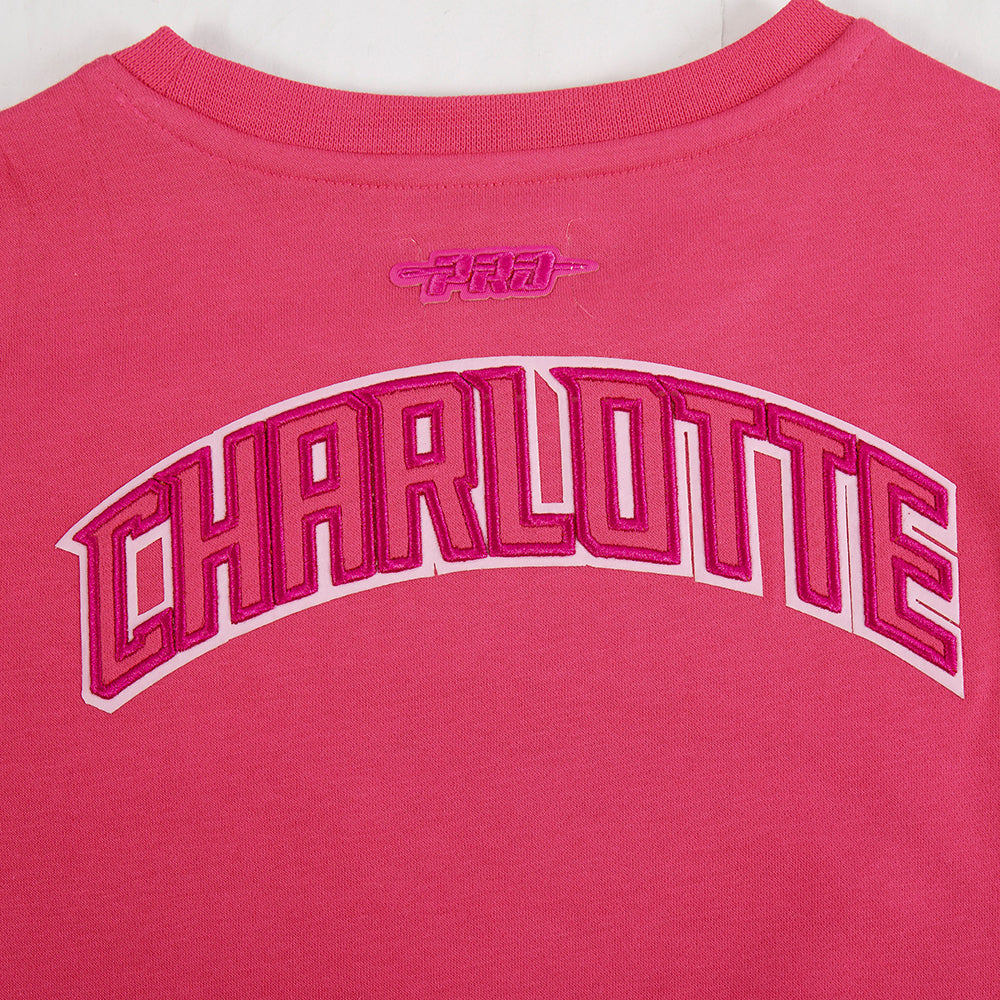 NBA CHARLOTTE HORNETS TRIPLE PINK BIG GIRL'S FLC CREWNECK (BEETROOT PURPLE)