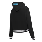 NBA CHARLOTTE HORNETS SCRIPT TAIL CHANDAIL À CAPUCHON COURT EN MOLLETON CÔTELÉ POUR FEMME (NOIR)