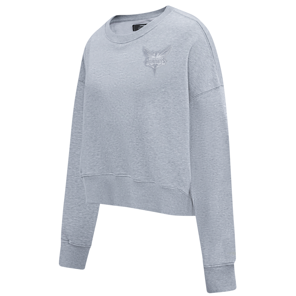 NBA CHARLOTTE HORNETS NEUTRAL WOMEN'S FLC CREWNECK (DARK HEATHER GRAY)