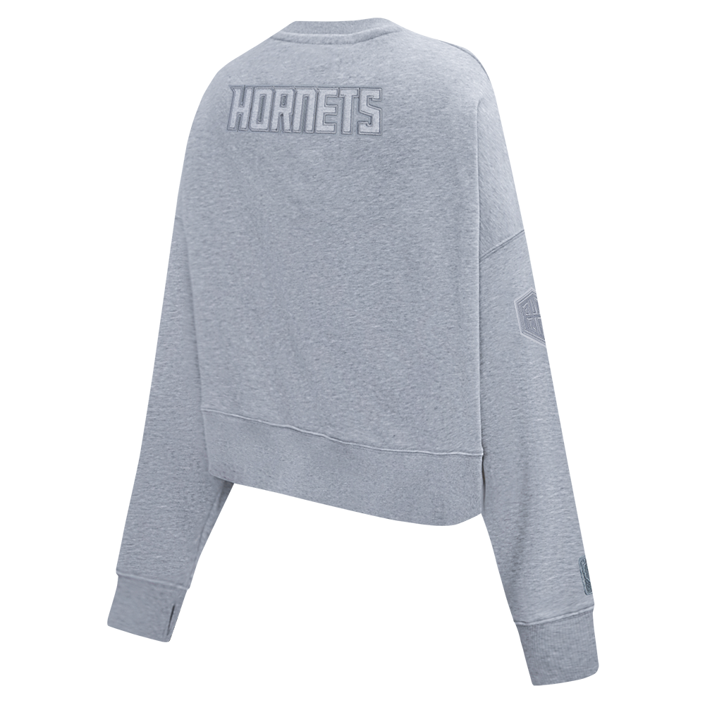 NBA CHARLOTTE HORNETS NEUTRAL WOMEN'S FLC CREWNECK (DARK HEATHER GRAY)
