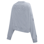 NBA CHARLOTTE HORNETS NEUTRAL WOMEN'S FLC CREWNECK (DARK HEATHER GRAY)