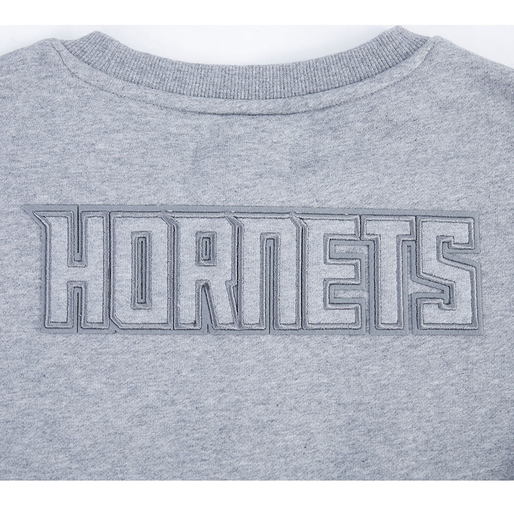 NBA CHARLOTTE HORNETS NEUTRAL WOMEN'S FLC CREWNECK (DARK HEATHER GRAY)