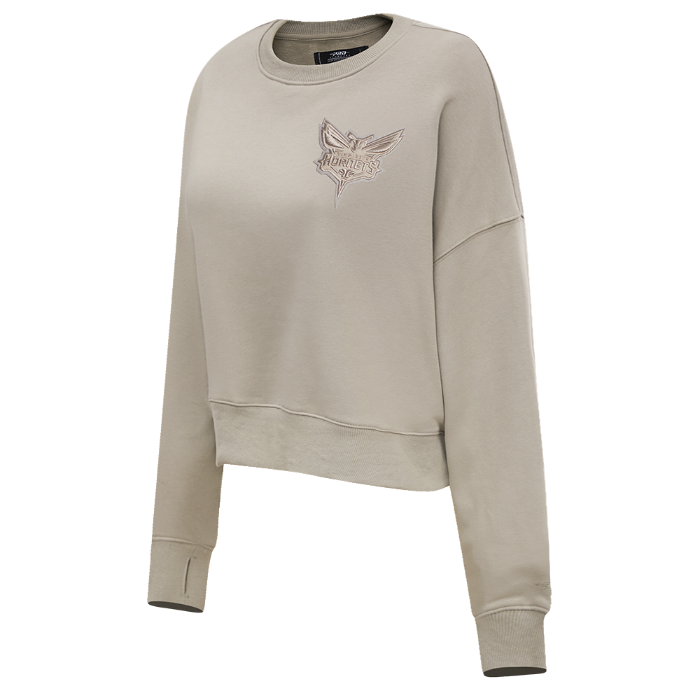 NBA CHARLOTTE HORNETS NEUTRAL WOMEN'S CREWNECK (TAUPE)