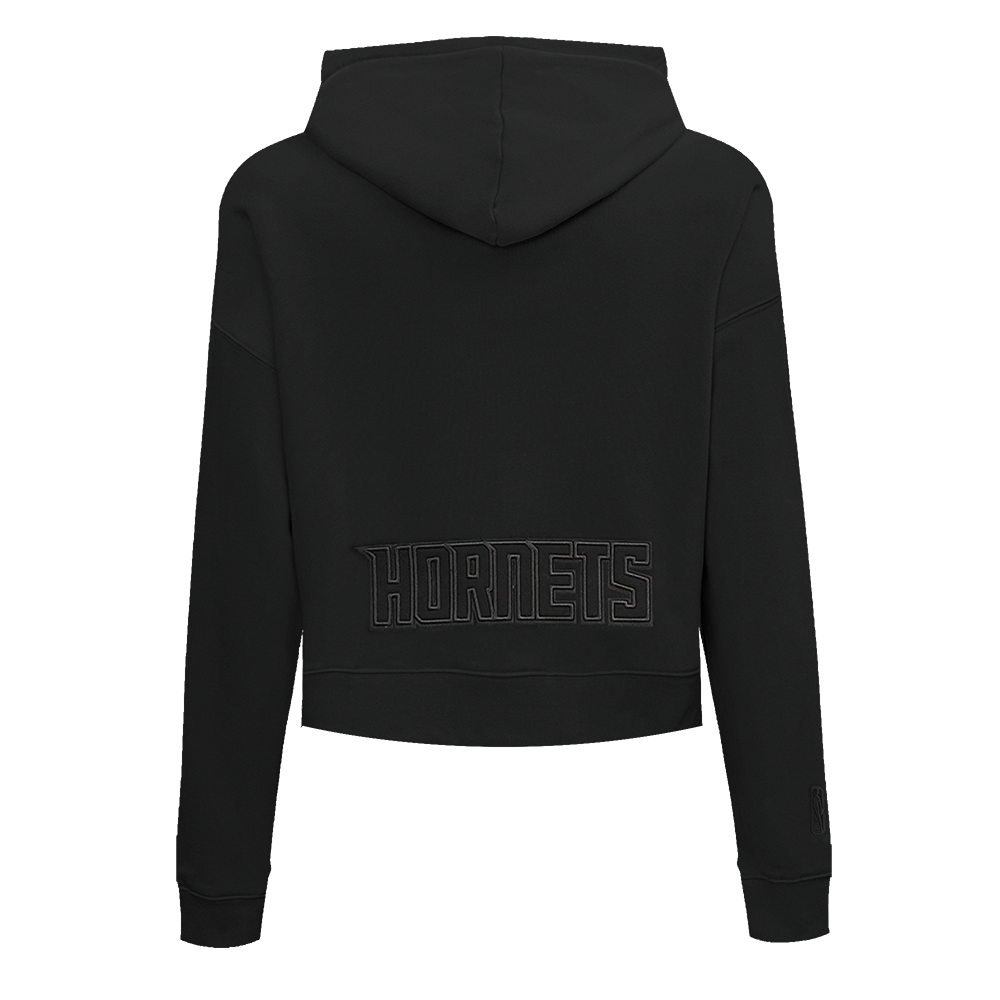 NBA CHARLOTTE HORNETS NEUTRAL CHANDAIL À CAPUCHON COURT POUR FEMME (NOIR)