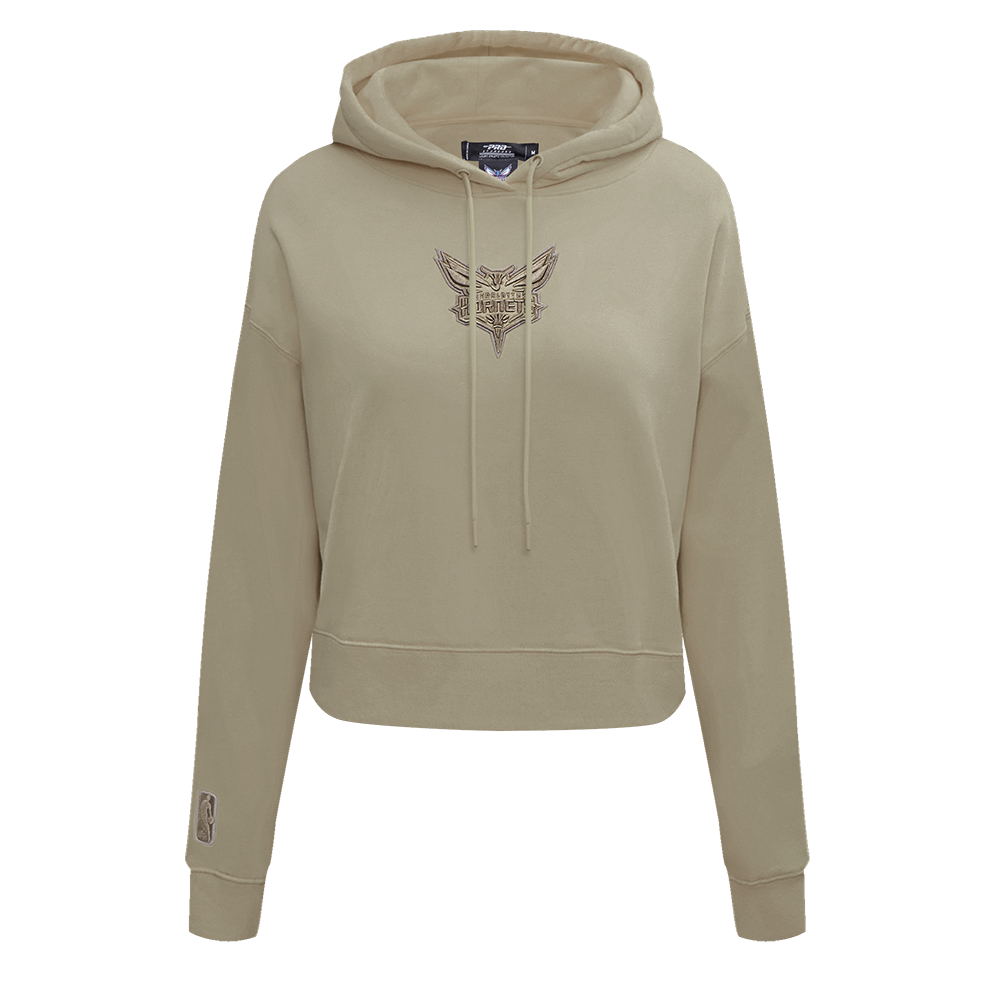 NBA CHARLOTTE HORNETS NEUTRAL CHANDAIL À CAPUCHON COURT POUR FEMME (TAUPE)