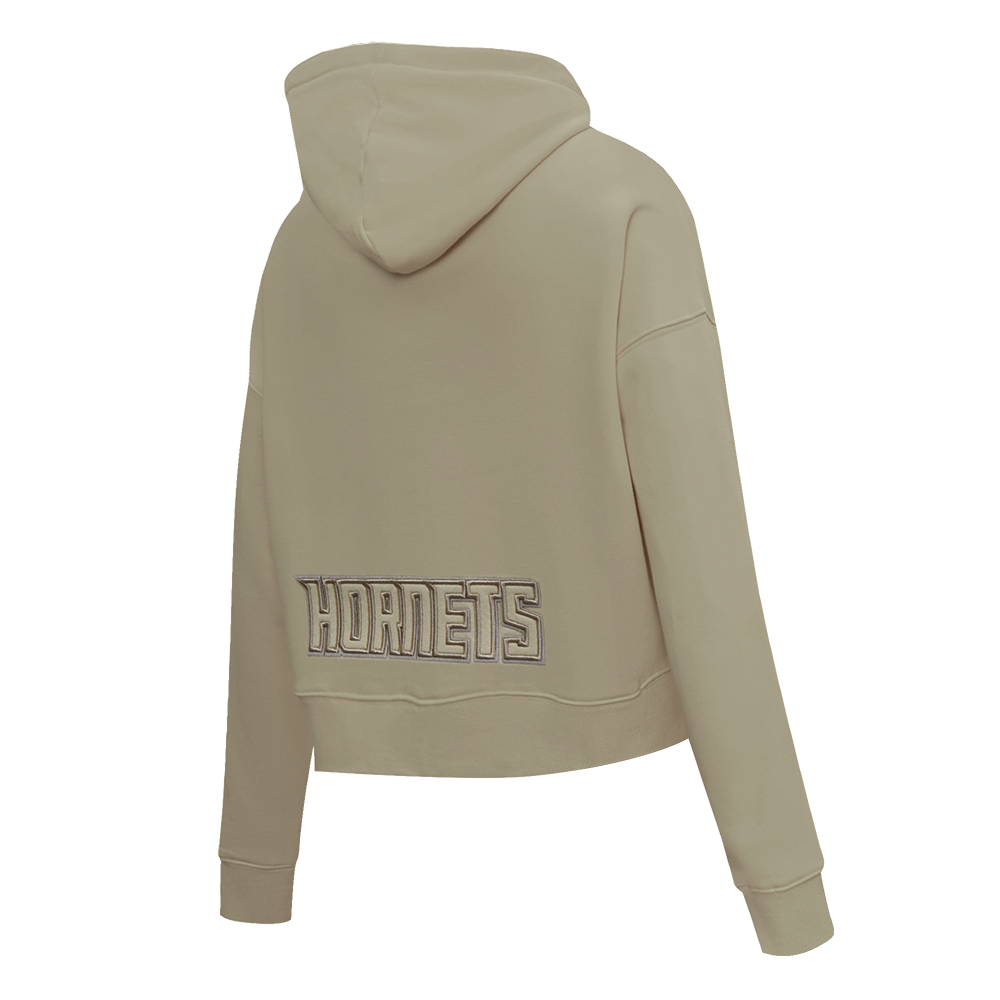 NBA CHARLOTTE HORNETS NEUTRAL CHANDAIL À CAPUCHON COURT POUR FEMME (TAUPE)