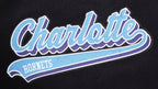 NBA CHARLOTTE HORNETS SCRIPT TAIL WOMEN'S WOOL VARSITY JACKET (BLACK/WHITE)
