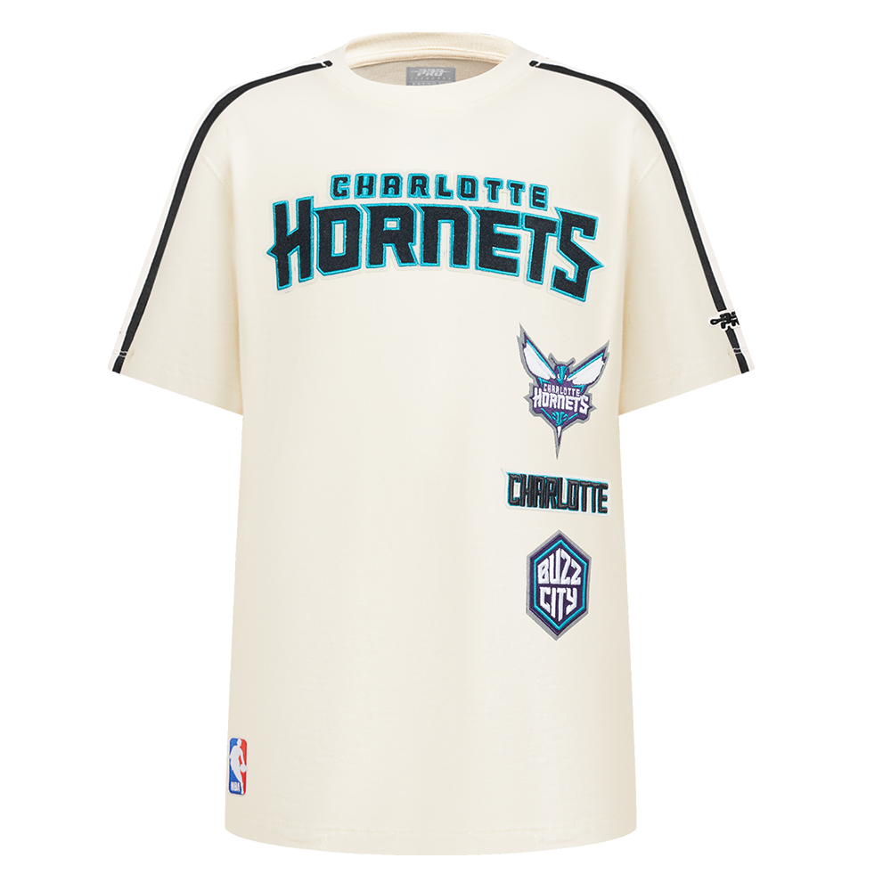 NBA CHARLOTTE HORNETS RETRO CLASSIC LITTLE BOY'S SHORT SLEEVE TAPING TEE (BLACK)