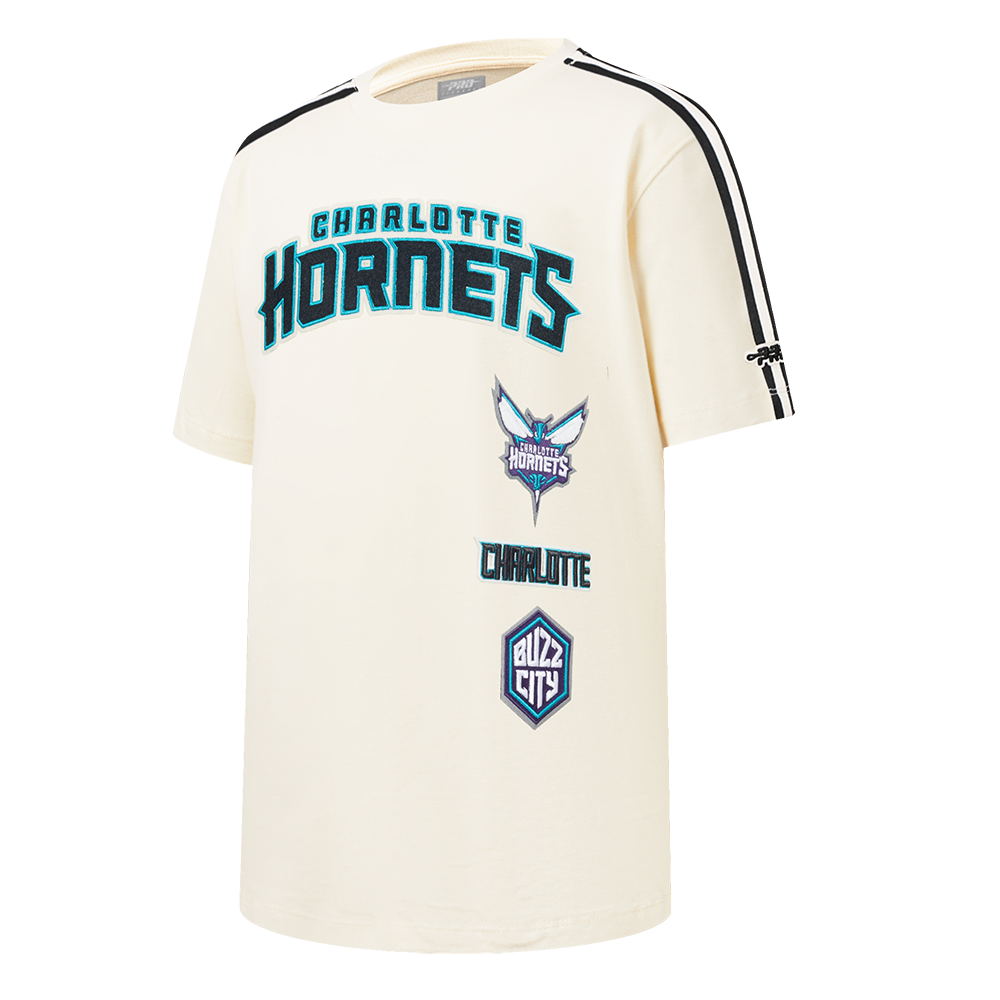 NBA CHARLOTTE HORNETS RETRO CLASSIC LITTLE BOYS SHORT SLEEVE TAPING TEE (BLACK)