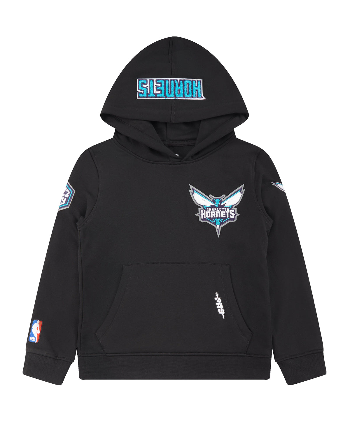 NBA CHARLOTTE HORNETS CLASSIC LITTLE BOY'S FLEECE PULLOVER HOODIE (BLACK)