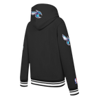 NBA CHARLOTTE HORNETS RETRO CLASSIC LITTLE BOY'S RIB FLEECE PULLOVER HOODIE (BLACK)