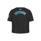 NBA CHARLOTTE HORNETS CLASSIC LITTLE GIRL'S SHORT SLEEVE BOXY TEE (BLACK)