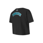 NBA CHARLOTTE HORNETS CLASSIC LITTLE GIRL'S SHORT SLEEVE BOXY TEE (BLACK)