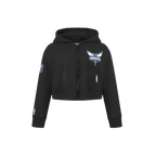 NBA CHARLOTTE HORNETS CLASSIC LITTLE GIRL'S FLEECE FULL ZIP HOODIE (BLACK)
