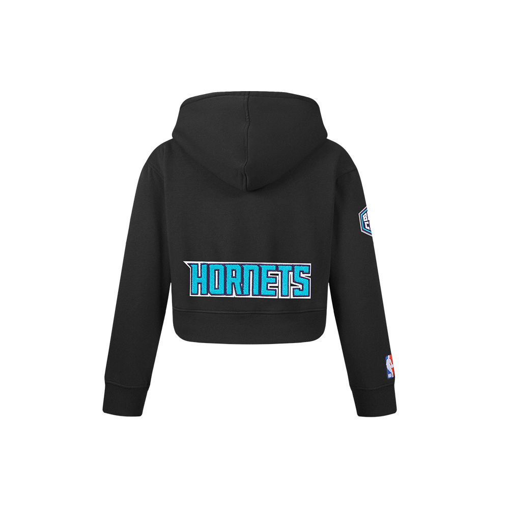 NBA CHARLOTTE HORNETS CLASSIC LITTLE GIRL'S FLEECE FULL ZIP HOODIE (BLACK)