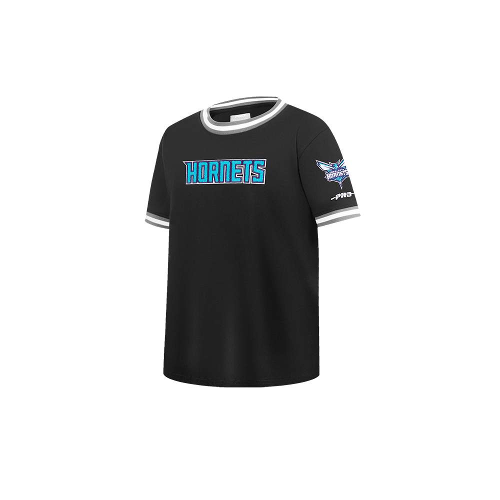 NBA CHARLOTTE HORNETS CLASSIC TODDLER BOYS SHORT SLEEVE STRIPED RIB TEE (BLACK/GRAY)