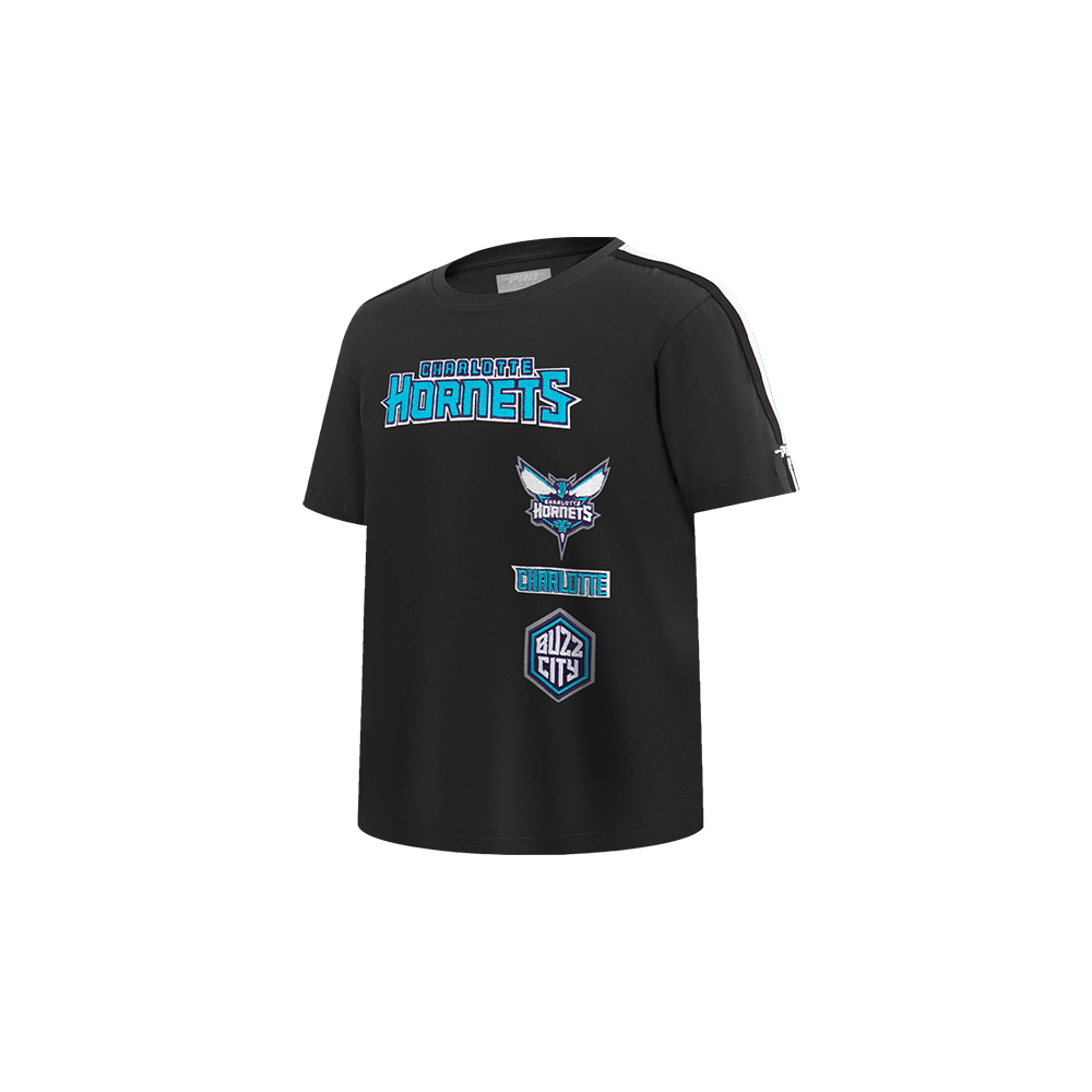 NBA CHARLOTTE HORNETS RETRO CLASSIC TODDLER BOY'S SHORT SLEEVE TAPING TEE(BLACK)