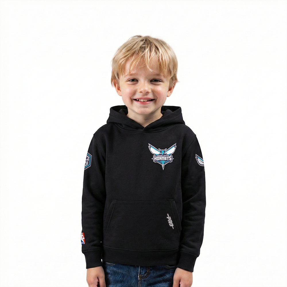NBA CHARLOTTE HORNETS CLASSIC TODDLER BOY'S FLEECE PULLOVER HOODIE (BLACK)