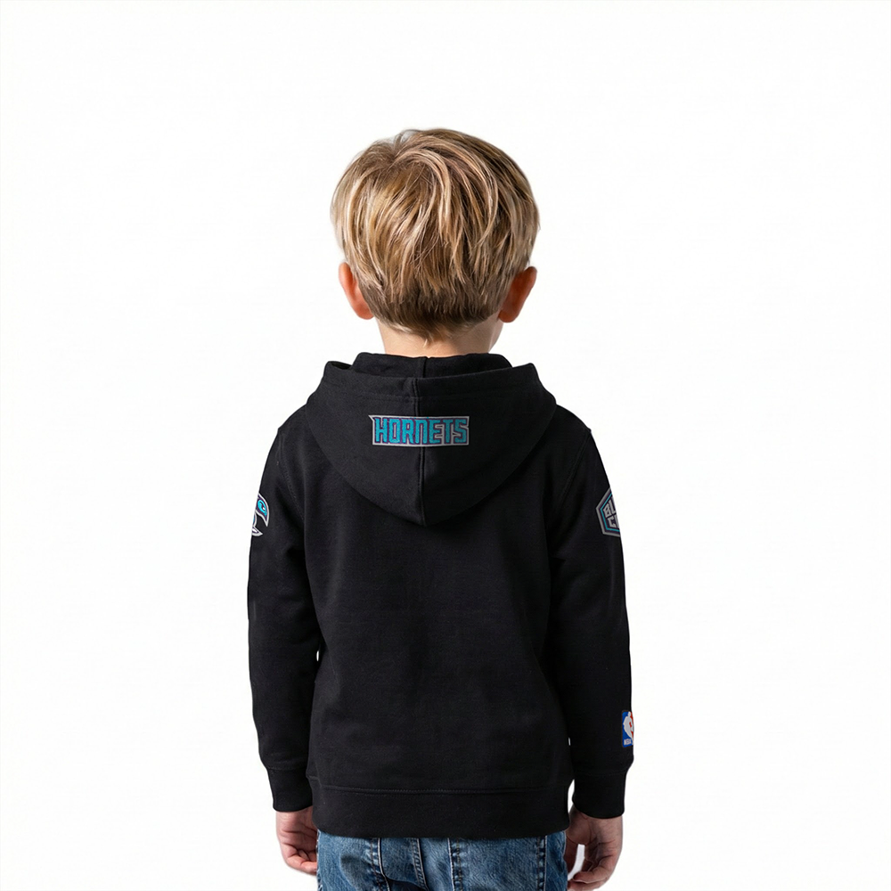 NBA CHARLOTTE HORNETS CLASSIC TODDLER BOY'S FLEECE PULLOVER HOODIE (BLACK)