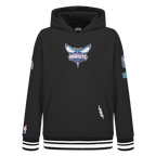 NBA CHARLOTTE HORNETS RETRO CLASSIC TODDLER BOY'S RIB FLEECE PULLOVER HOODIE (BLACK)