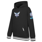 NBA CHARLOTTE HORNETS RETRO CLASSIC TODDLER BOY'S RIB FLEECE PULLOVER HOODIE (BLACK)