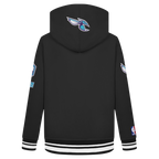 NBA CHARLOTTE HORNETS RETRO CLASSIC TODDLER BOY'S RIB FLEECE PULLOVER HOODIE (BLACK)