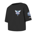 NBA CHARLOTTE HORNETS CLASSIC TODDLER GIRL'S SHORT SLEEVE BOXY TEE (BLACK)