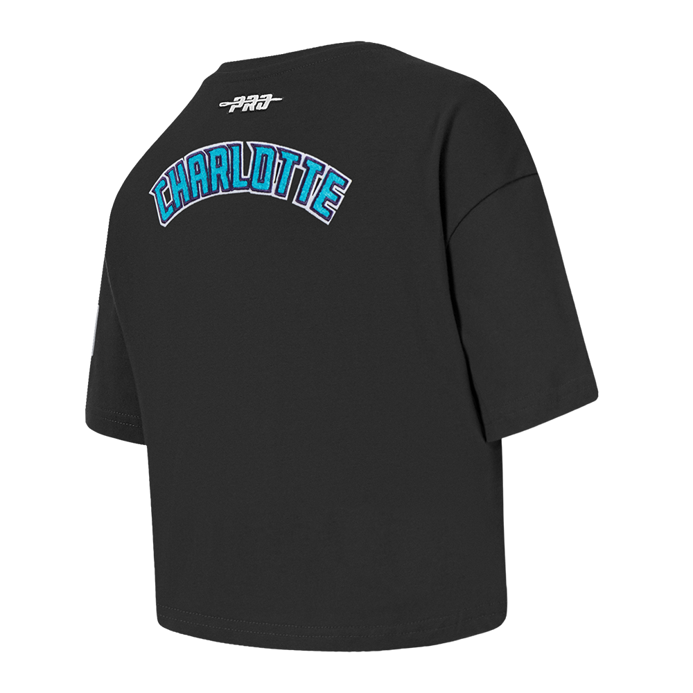 NBA CHARLOTTE HORNETS CLASSIC TODDLER GIRL'S SHORT SLEEVE BOXY TEE (BLACK)