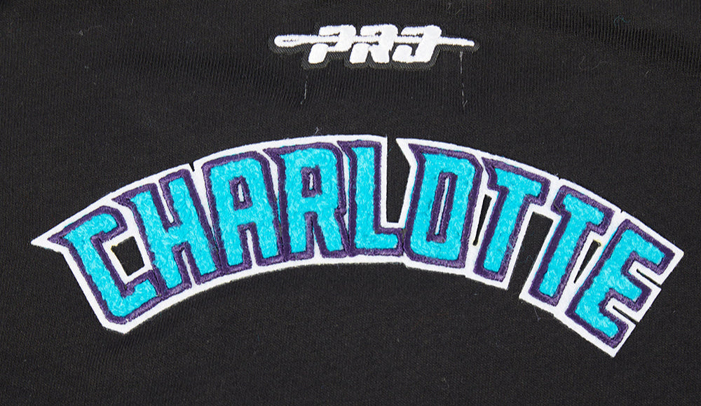 NBA CHARLOTTE HORNETS CLASSIC TODDLER GIRL'S SHORT SLEEVE BOXY TEE (BLACK)