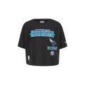 NBA CHARLOTTE HORNETS RETRO CLASSIC TODDLER GIRL'S SHORT SLEEVE BOXY TEE (BLACK)