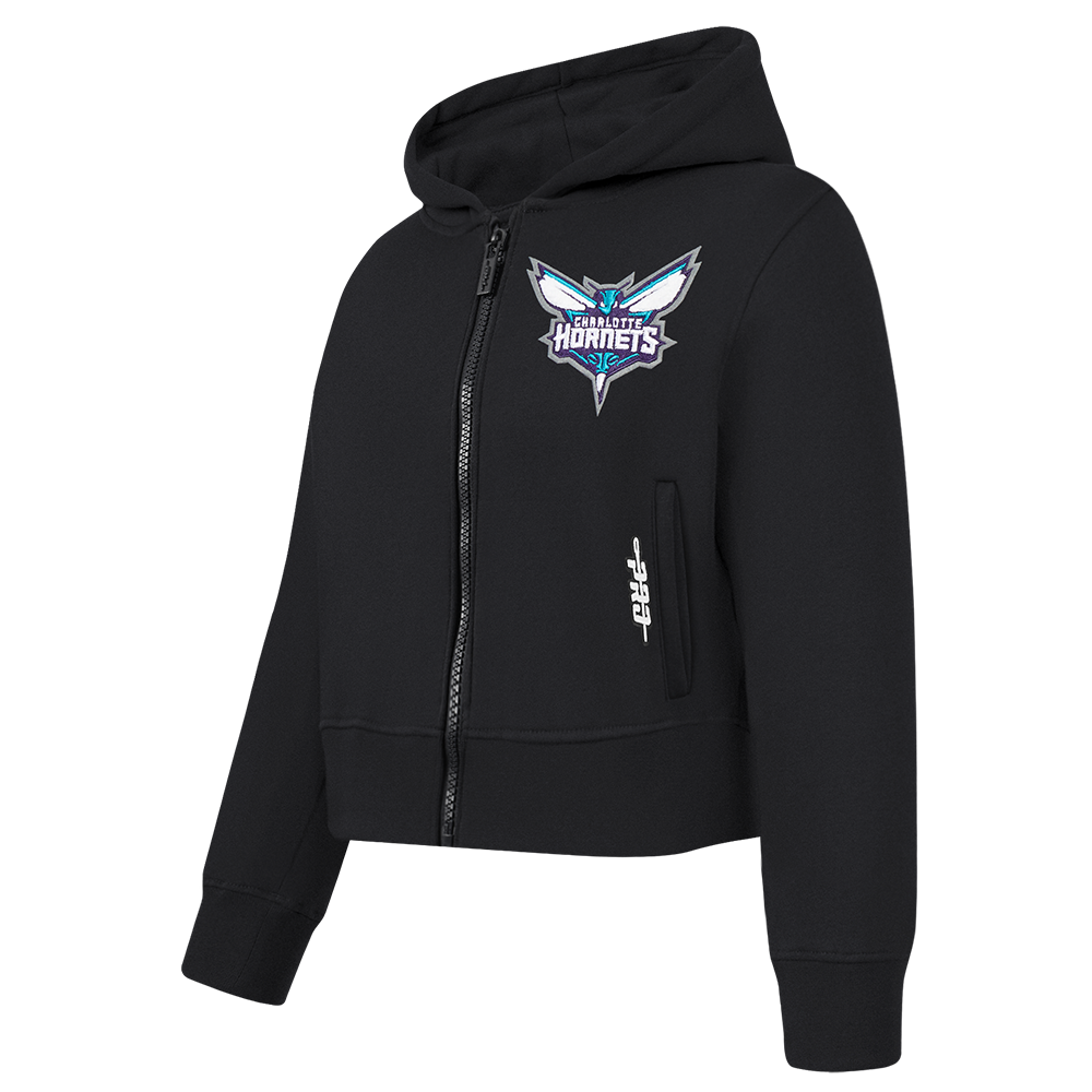 NBA CHARLOTTE HORNETS CLASSIC TODDLER GIRLS FLEECE FULL ZIP HOODIE  (BLACK)