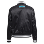 NBA CHARLOTTE HORNETS SCRIPT TAIL WOMEN'S SATIN JACKET (BLACK)