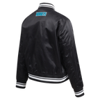NBA CHARLOTTE HORNETS SCRIPT TAIL WOMEN'S SATIN JACKET (BLACK)