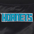 NBA CHARLOTTE HORNETS SCRIPT TAIL WOMEN'S SATIN JACKET (BLACK)