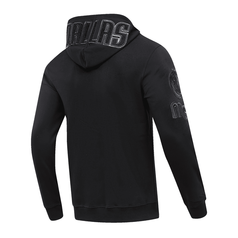 NBA DALLAS MAVERICKS TRIPLE BLACK MEN'S FULL ZIP HOODIE  (TRIPLE BLACK)