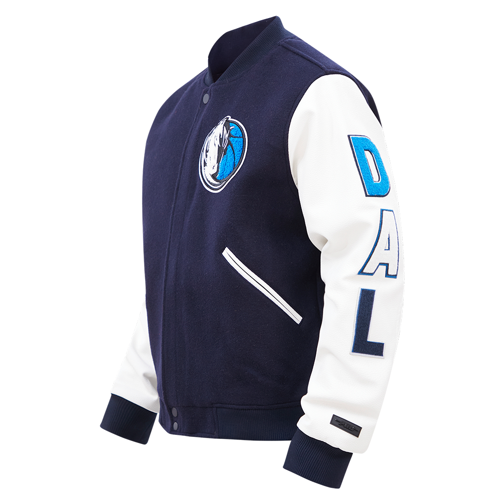 NBA DALLAS MAVERICKS CLASSIC WOOL MEN'S VARSITY JACKET (MIDNIGHT NAVY/WHITE)