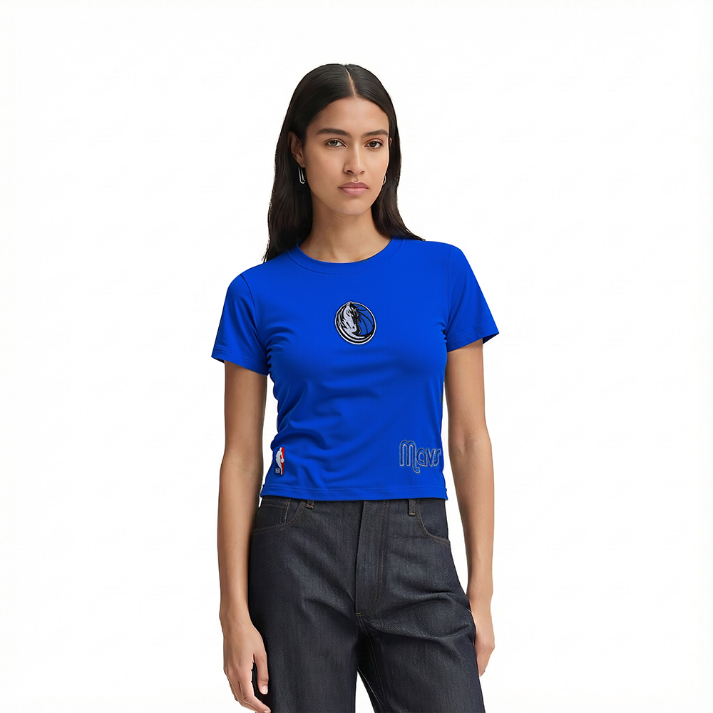 NBA DALLAS MAVERICKS GAME DAY CLASSICS WOMEN'S SJ BABY DOLL TEE (ROYAL BLUE)