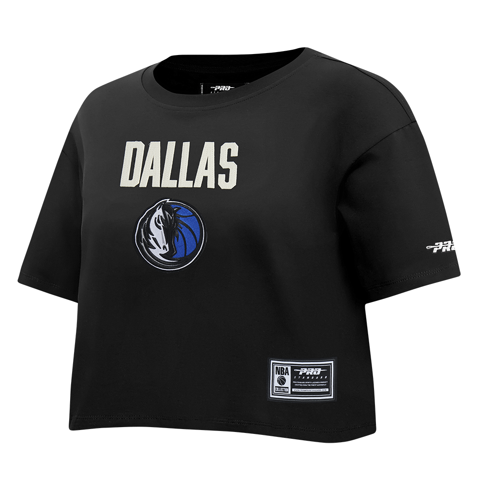 NBA DALLAS MAVERICKS MODERN ORIGINALS T-SHIRT EN JERSEY SIMPLE À COUPE CARRÉE POUR FEMME (NOIR)