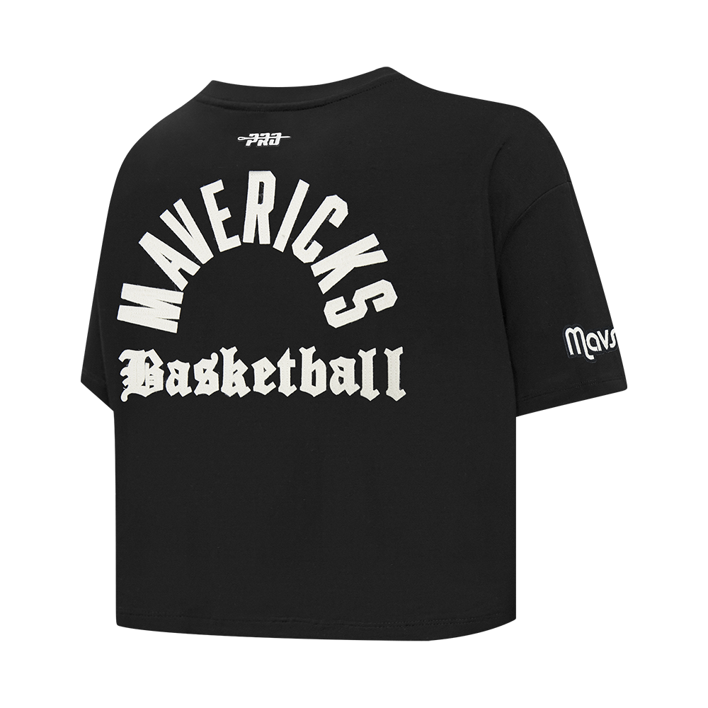 NBA DALLAS MAVERICKS MODERN ORIGINALS T-SHIRT EN JERSEY SIMPLE À COUPE CARRÉE POUR FEMME (NOIR)
