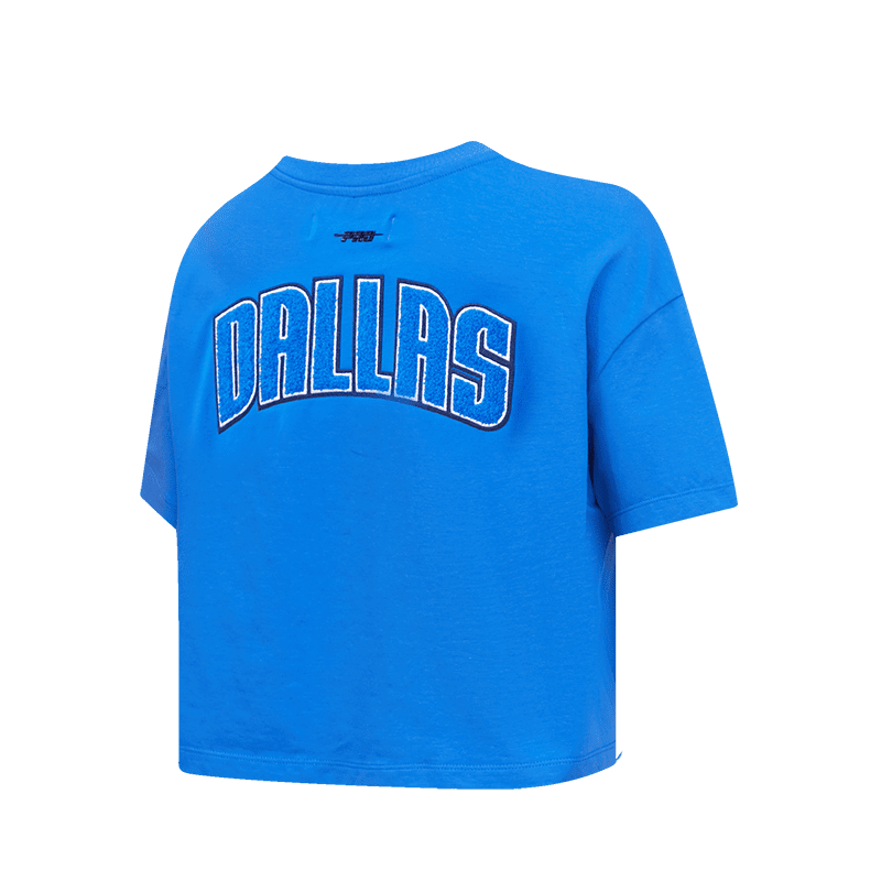 NBA DALLAS MAVERICKS CLASSIC T-SHIRT À COUPE CARRÉE POUR FEMME (BLEU ROYAL)