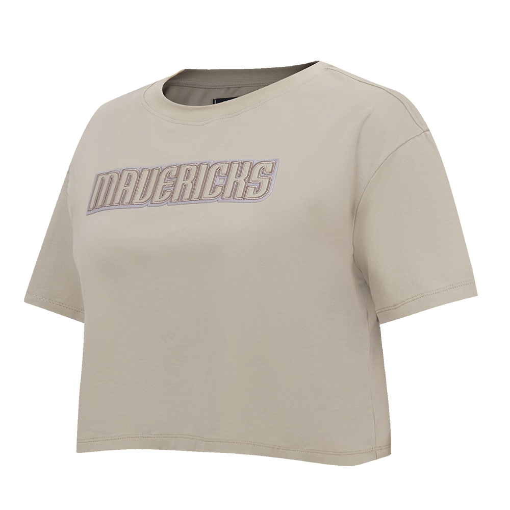 NBA DALLAS MAVERICKS NEUTRAL SINGLE JERSEY BOXY TEE (TAUPE)