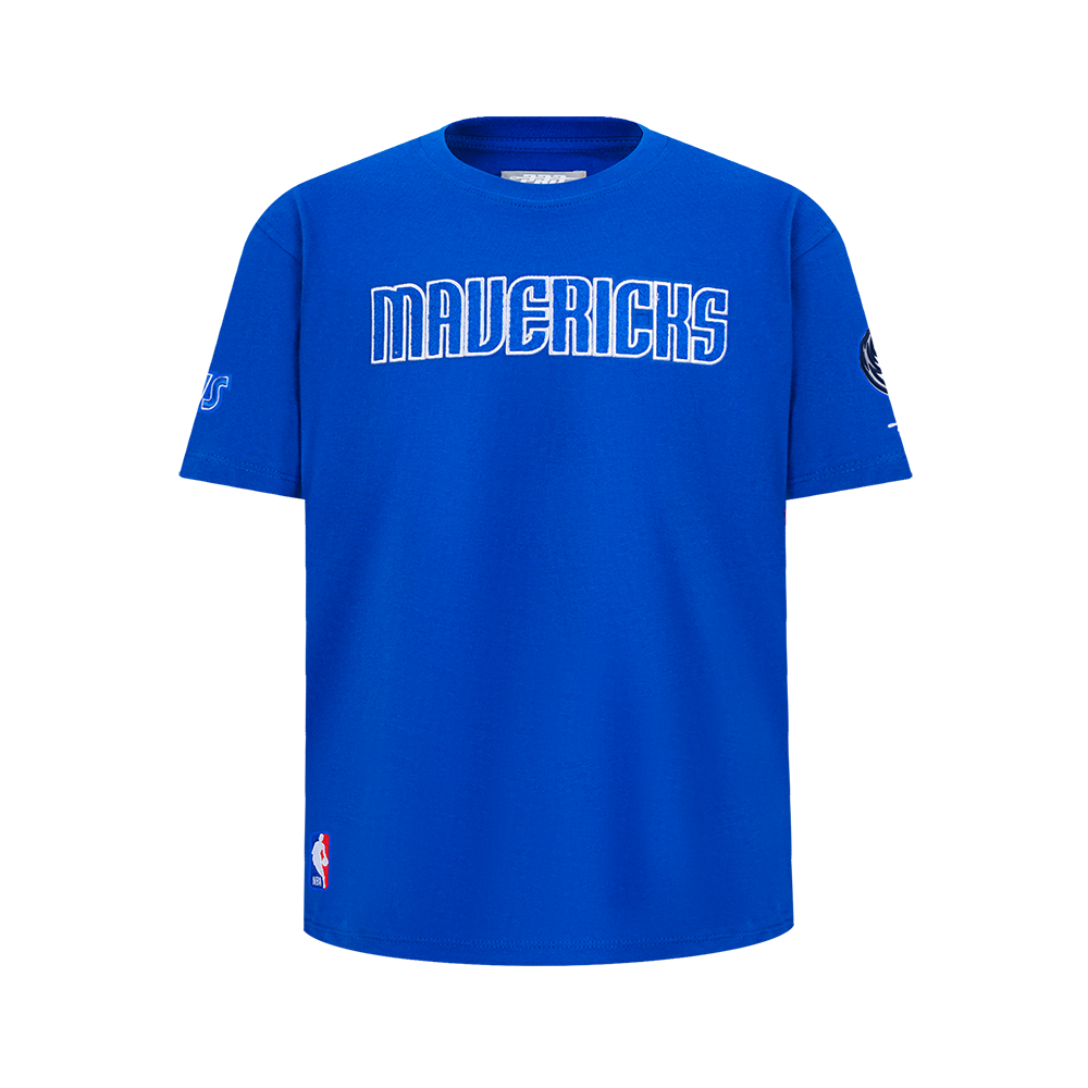 NBA DALLAS MAVERICKS CLASSIC T-SHIRT EN JERSEY SIMPLE POUR GARÇON JUNIOR (BLEU ROYAL)