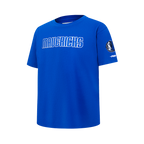 NBA DALLAS MAVERICKS CLASSIC T-SHIRT EN JERSEY SIMPLE POUR GARÇON JUNIOR (BLEU ROYAL)