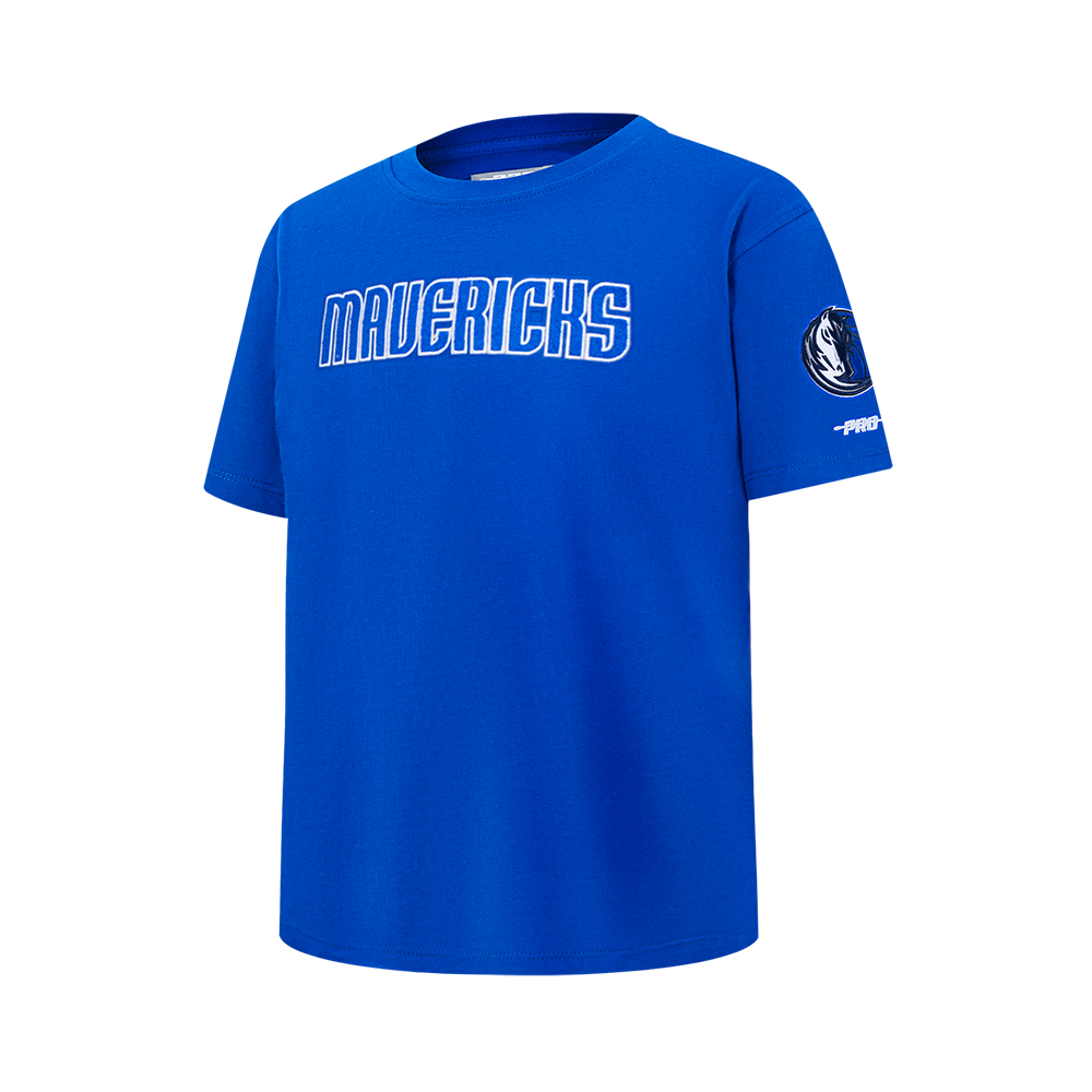 NBA DALLAS MAVERICKS CLASSIC T-SHIRT EN JERSEY SIMPLE POUR GARÇON JUNIOR (BLEU ROYAL)