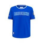 NBA DALLAS MAVERICKS CLASSIC BIG BOY'S SS STRIPED RIB TEE (ROYAL BLUE)