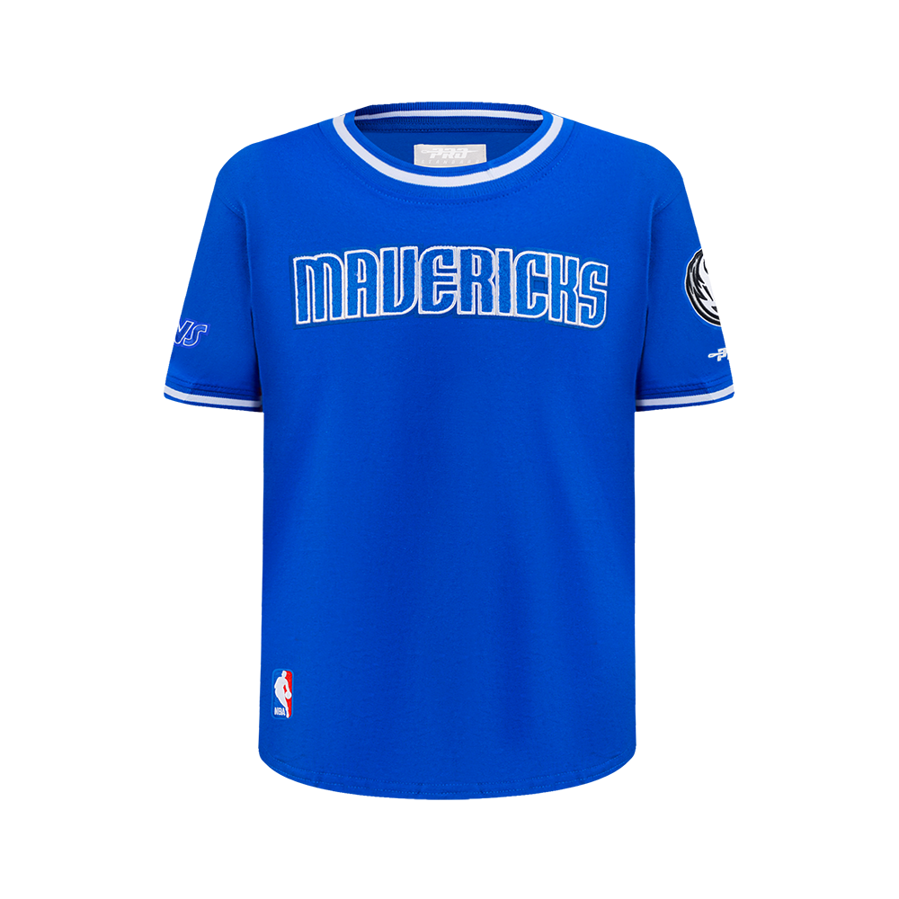 NBA DALLAS MAVERICKS CLASSIC BIG BOY'S SS STRIPED RIB TEE (ROYAL BLUE)