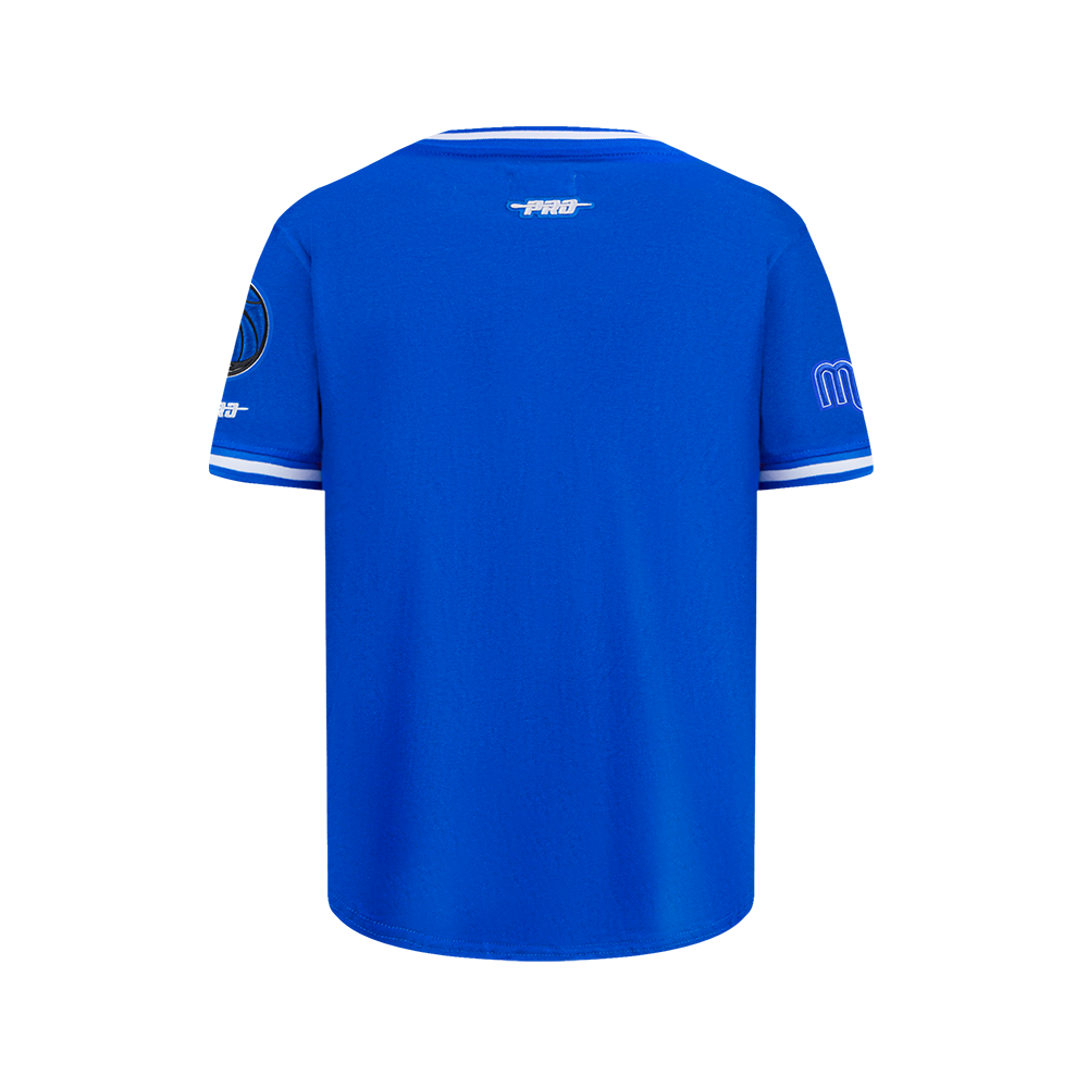 NBA DALLAS MAVERICKS CLASSIC BIG BOY'S SS STRIPED RIB TEE (ROYAL BLUE)